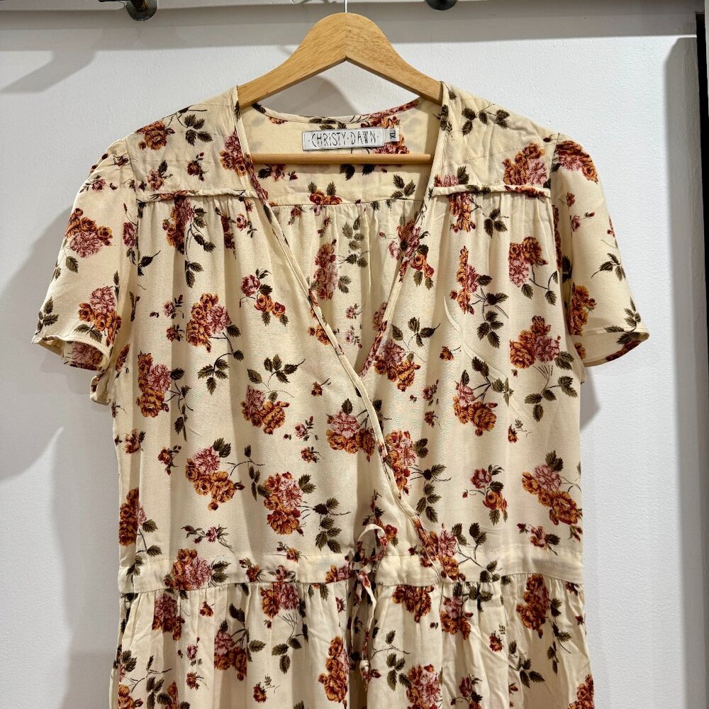 Christy Dawn Floral Cream and Red Dress